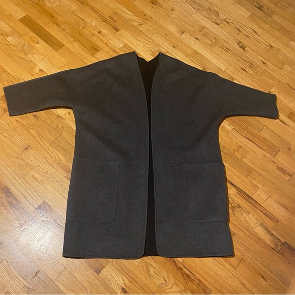 Vince M double faced wool/cashmere reversible coat. Heather grey/ charcoal grey - Picture 11 of 11